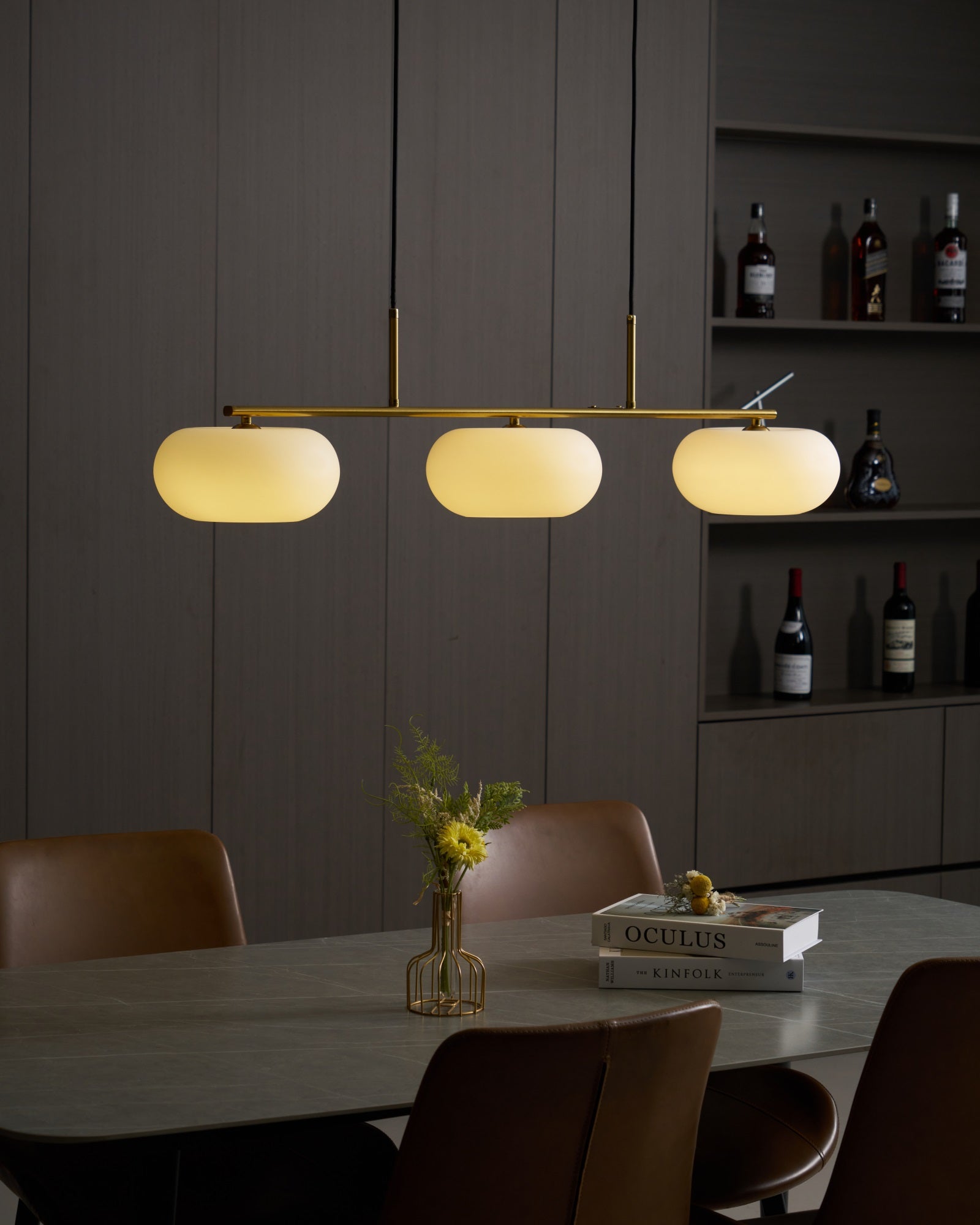 Lustra Pendant Lamp 3-Light Globe Shaped Linear - Letslighting