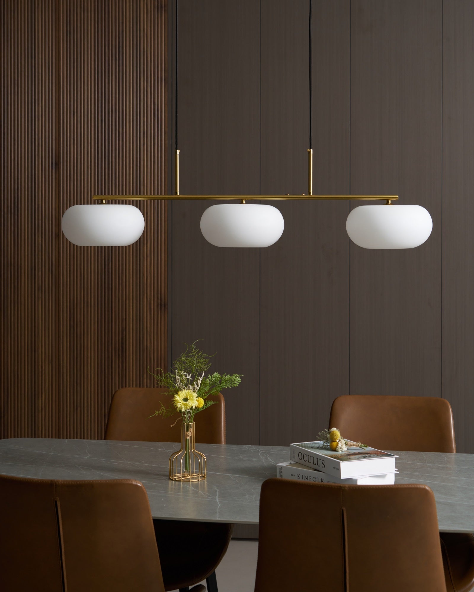 Lustra Pendant Lamp 3-Light Globe Shaped Linear - Letslighting