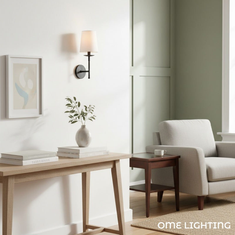 Lodge Brass Fabric Wall Light