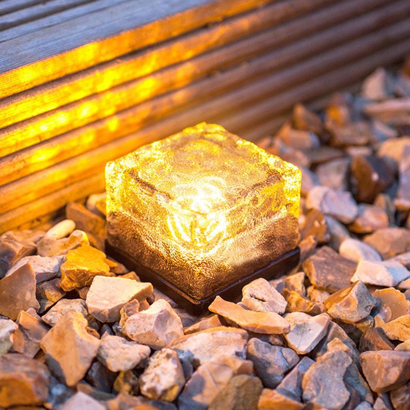 Ray Ice-cube Solar Outdoor Ground Light Glass