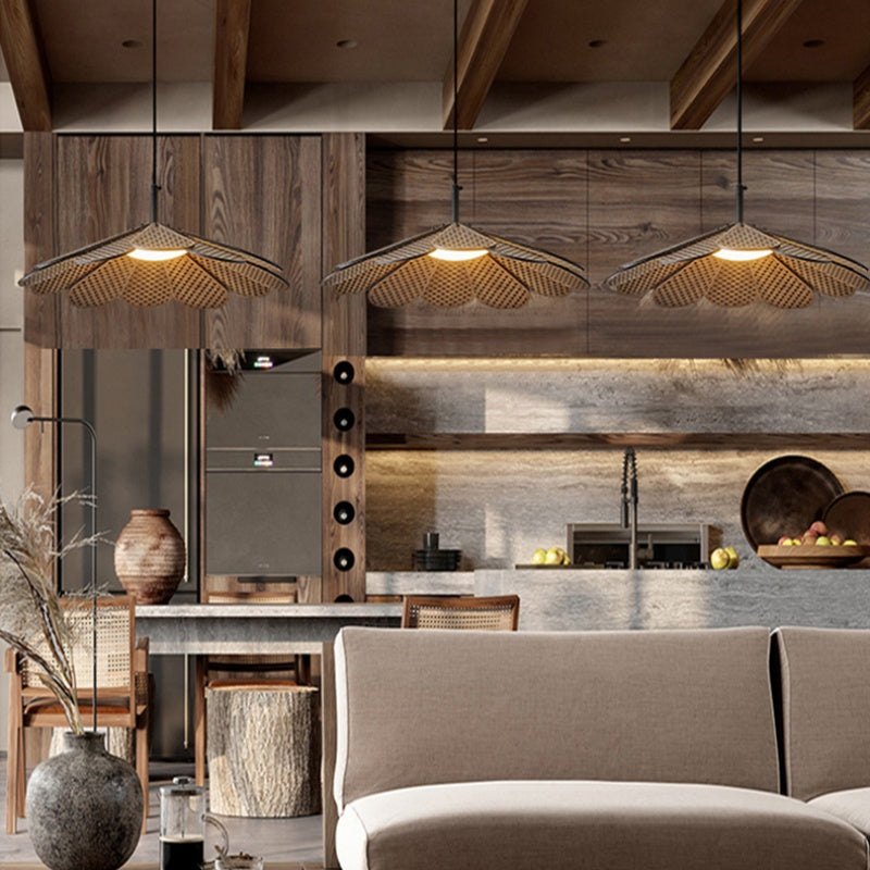 Ritta Vintage LED Pendant Light Walnut Wood Bedroom/Bar/Tea Room
