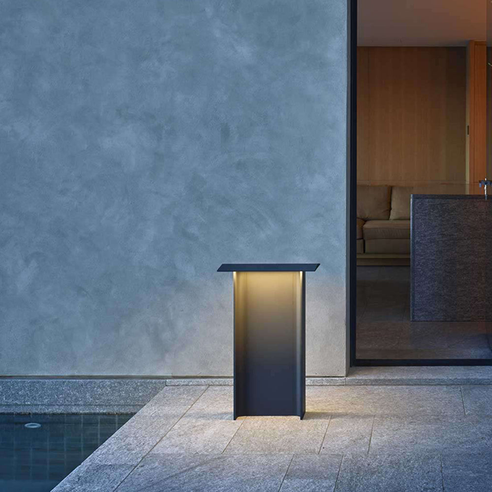 Ray Modern Metal Rectangular Solar Outdoor Path Light