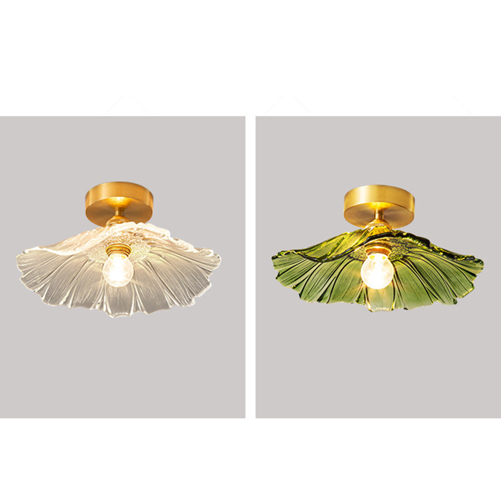 Arisha Art Deco Flower Glass Flush Mount Ceiling Light