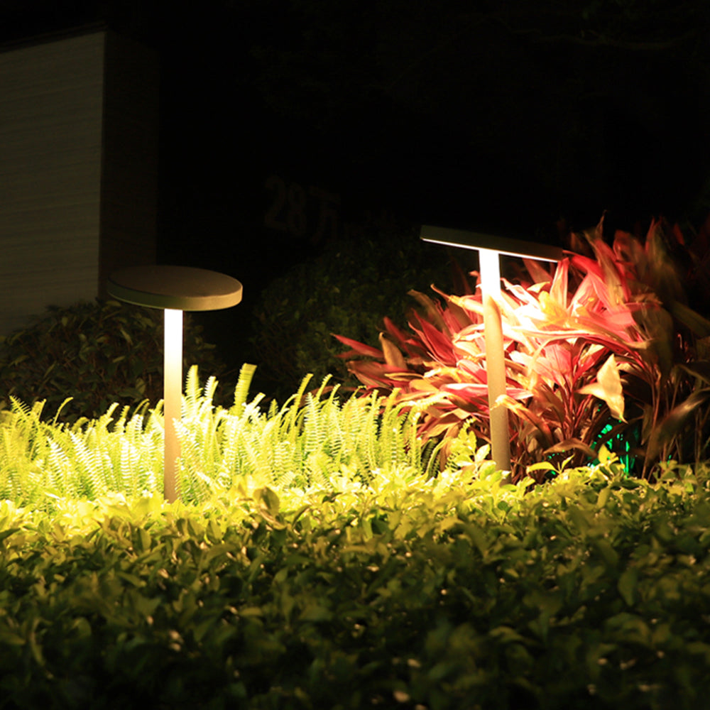 Ray Modern Metal Disc Solar Outdoor Bollard Light