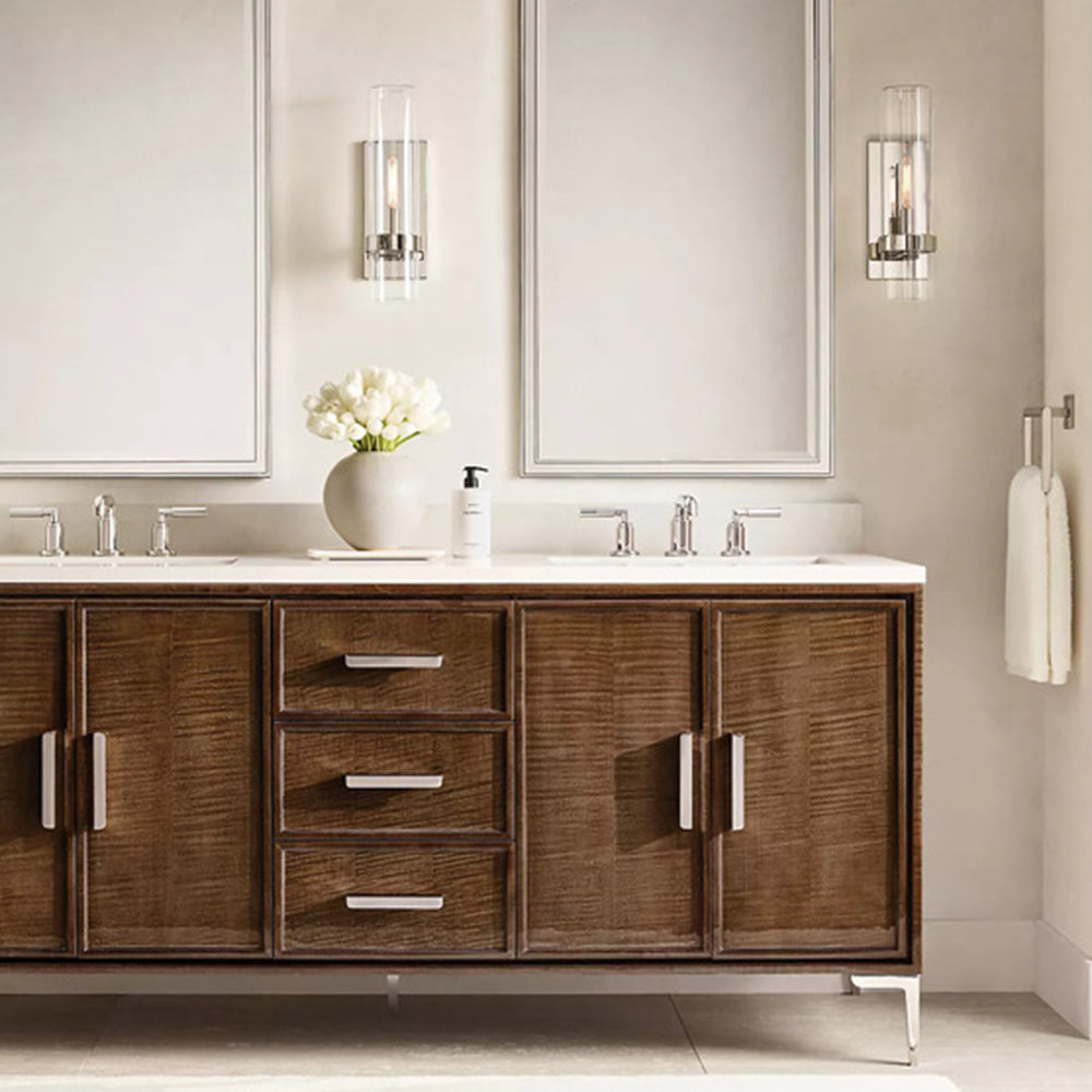 Arisha Glass Cylinder Modern Wall Light Sliver - Letslighting