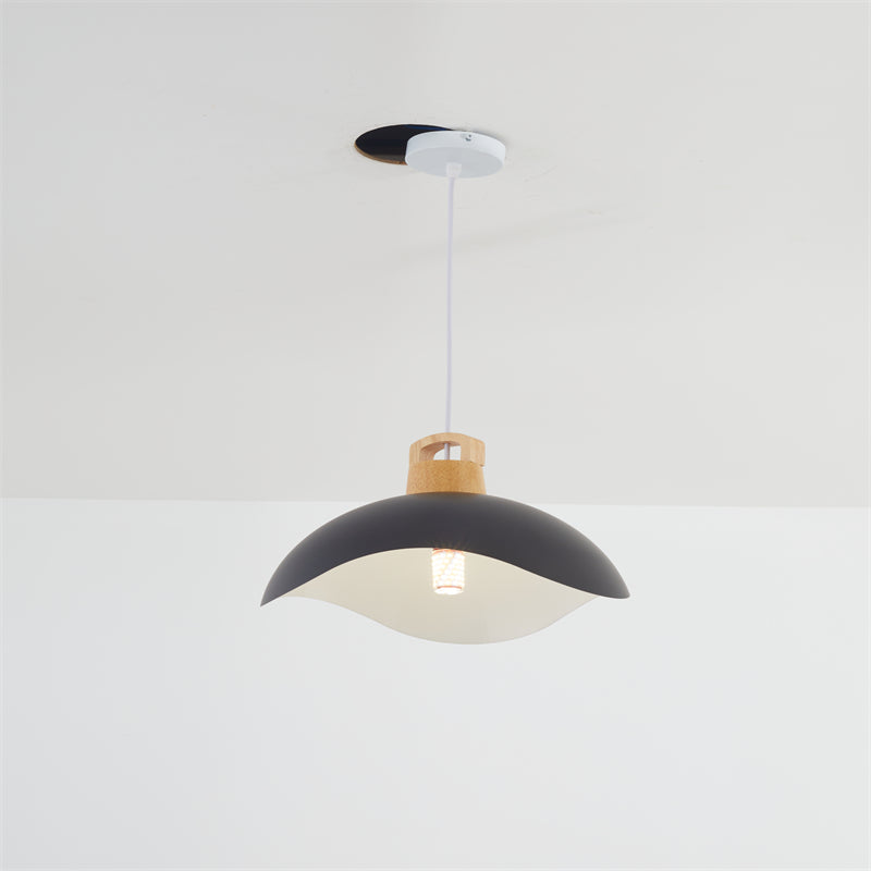 Valentina Colorful Shade Single Pendant Lights, Wood & - Letslighting