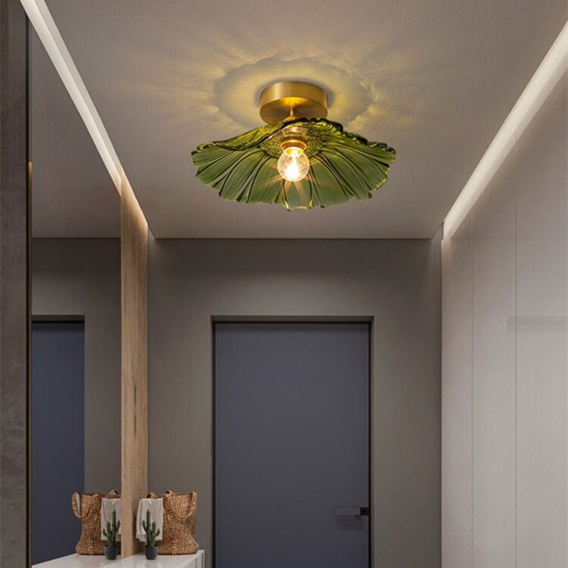 Arisha Art Deco Flower Glass Flush Mount Ceiling Light