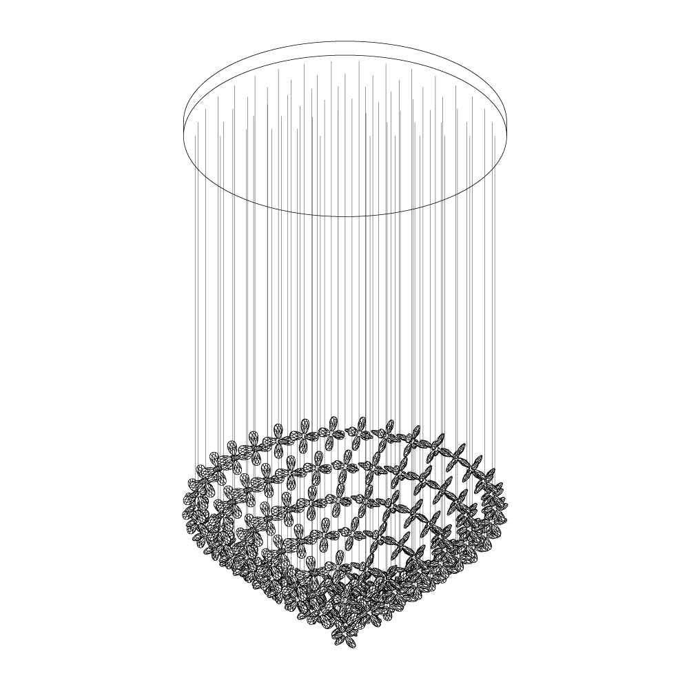 Lustra Chandelier Crystal Butterfly Floral Cluster - Letslighting