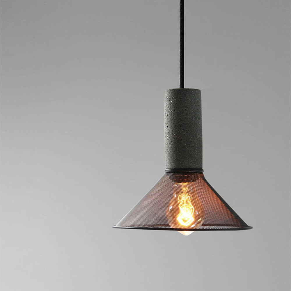 Arisha Industrial Cylindrical Pendant Light, Cement Wabi-Sabi - Letslighting