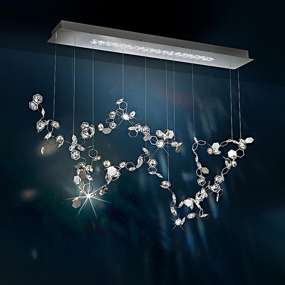 Olivia Modern Sheet Crystal Chandelier Living Room - Letslighting