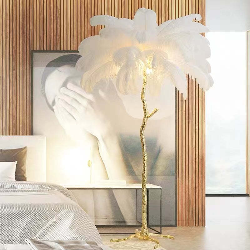O'Moore Nordic Luxury Unique Ostrich Feather Floor Lamp/Table Lamp - Letslighting