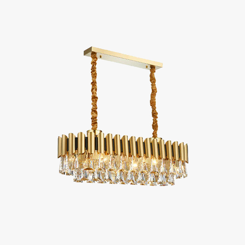 Kristy Rectangular Luxury Crystal Chandelier Small - Letslighting