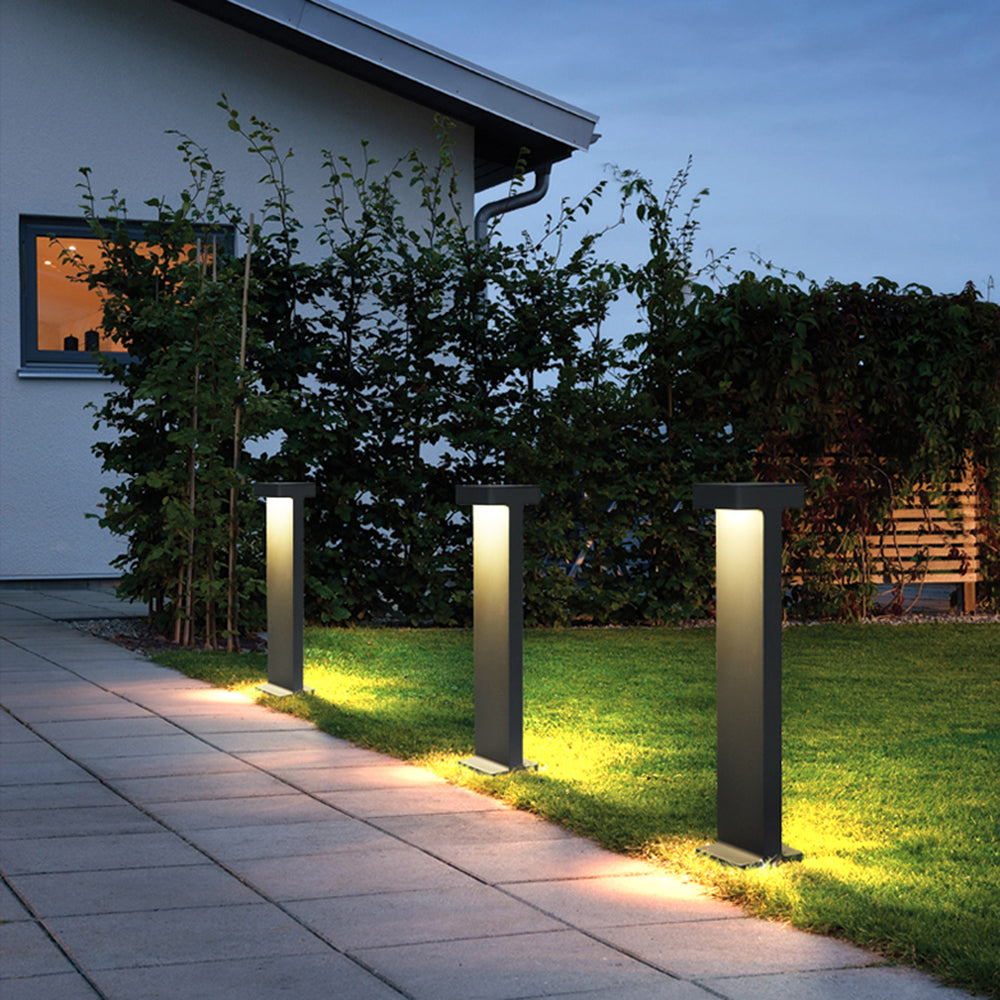 Ray Modern Metal T-Shaped Solar Outdoor Path Light - Letslighting