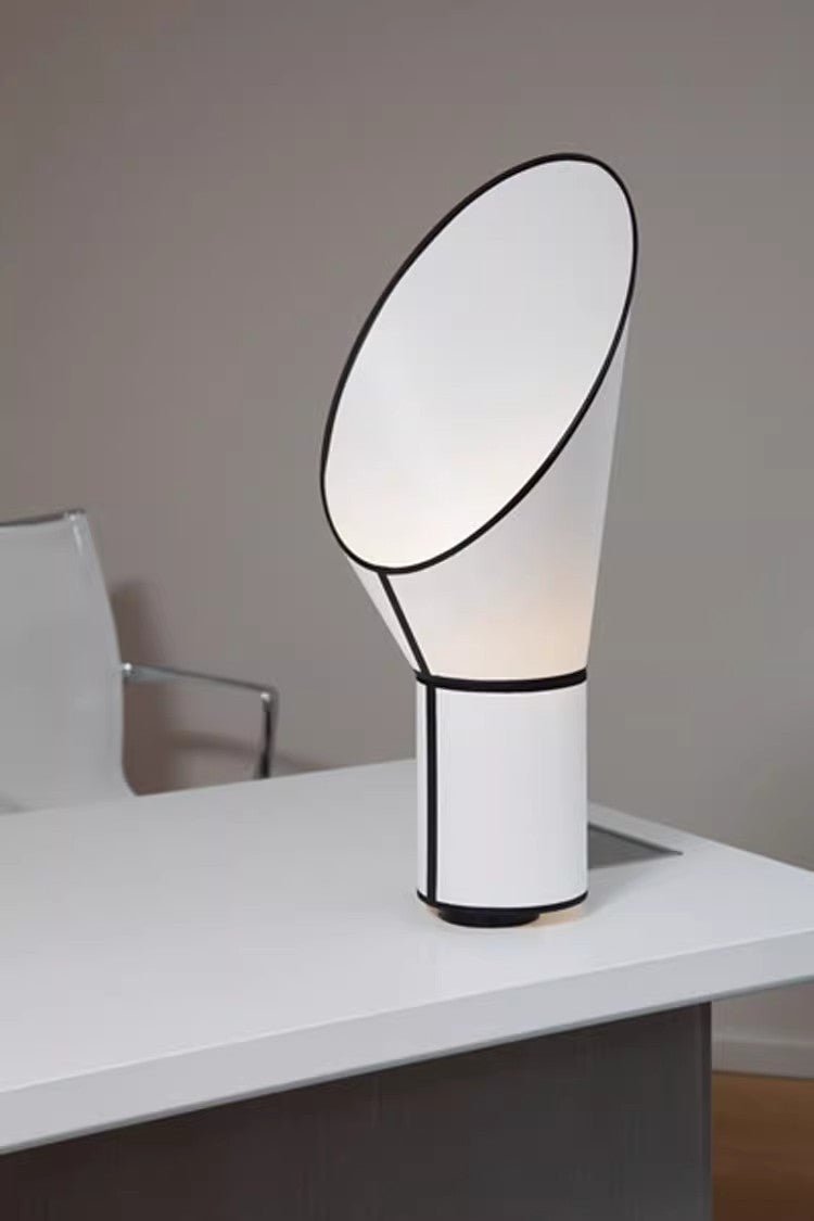 Artful Modern Fabric & Metal Table Lamp