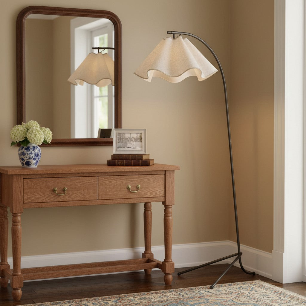 Curve Modern Fabric Floor Lamp