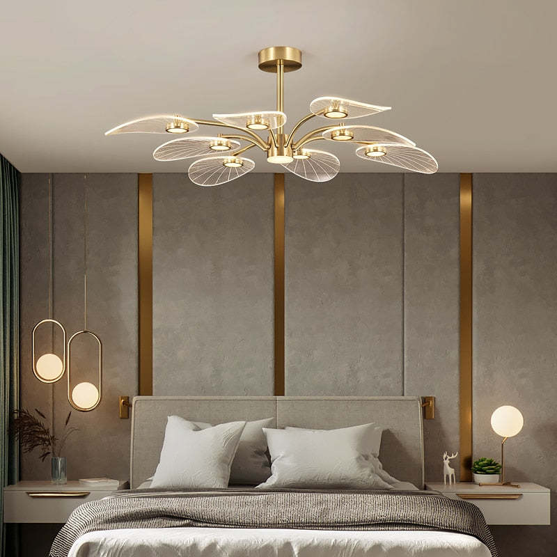 Arisha Art Deco Leaf Acrylic Chandelier - Letslighting