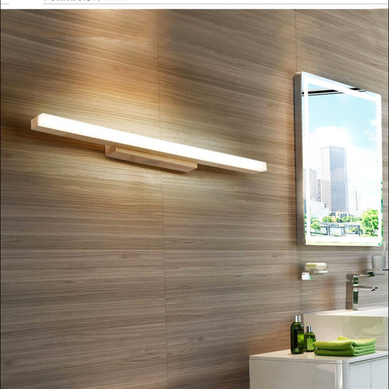 Arisha Modern Minimalist Linear Wooden Wall Lamp, Wood/Walnut