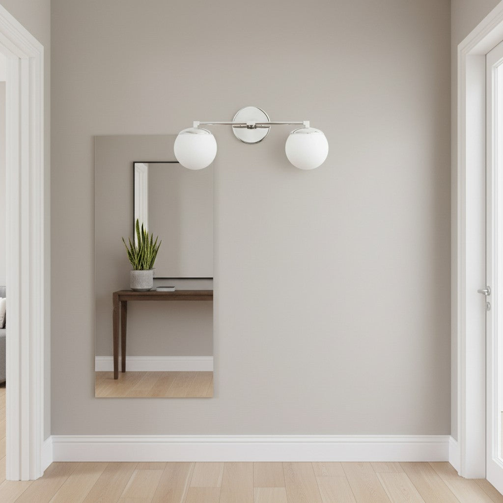 Pearl Milk Glass Brass Wall Sconce Bathroom