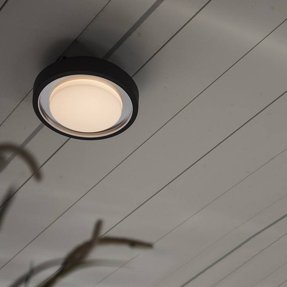 Ray Modern Circular Disc Shape Metal Outdoor Wall Lamp