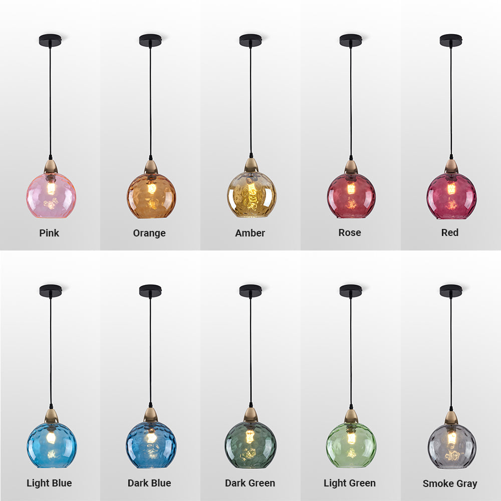 Valentina Colorful Glass Ball Pendant Light Water Ripple Living Room