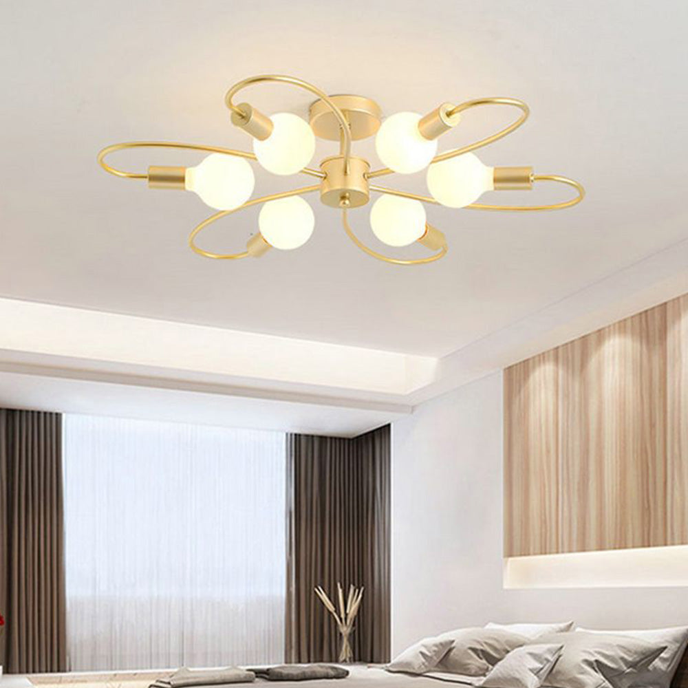 Valentina Modern Metal Flush Mount Ceiling Light