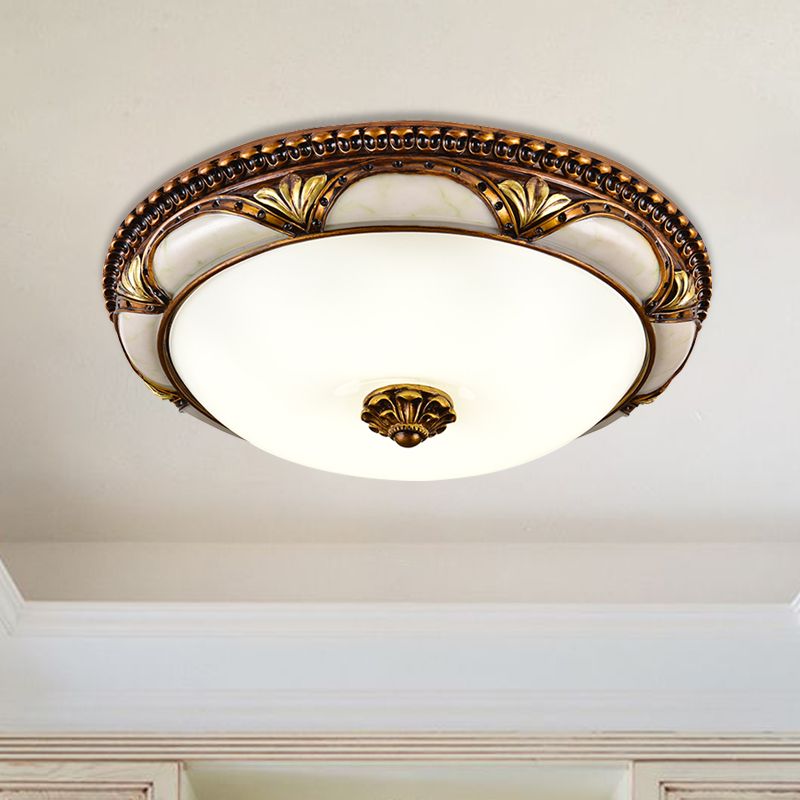 Silva Floral Retro Flush Mount Ceiling Light Antique Brass Living Room - Letslighting