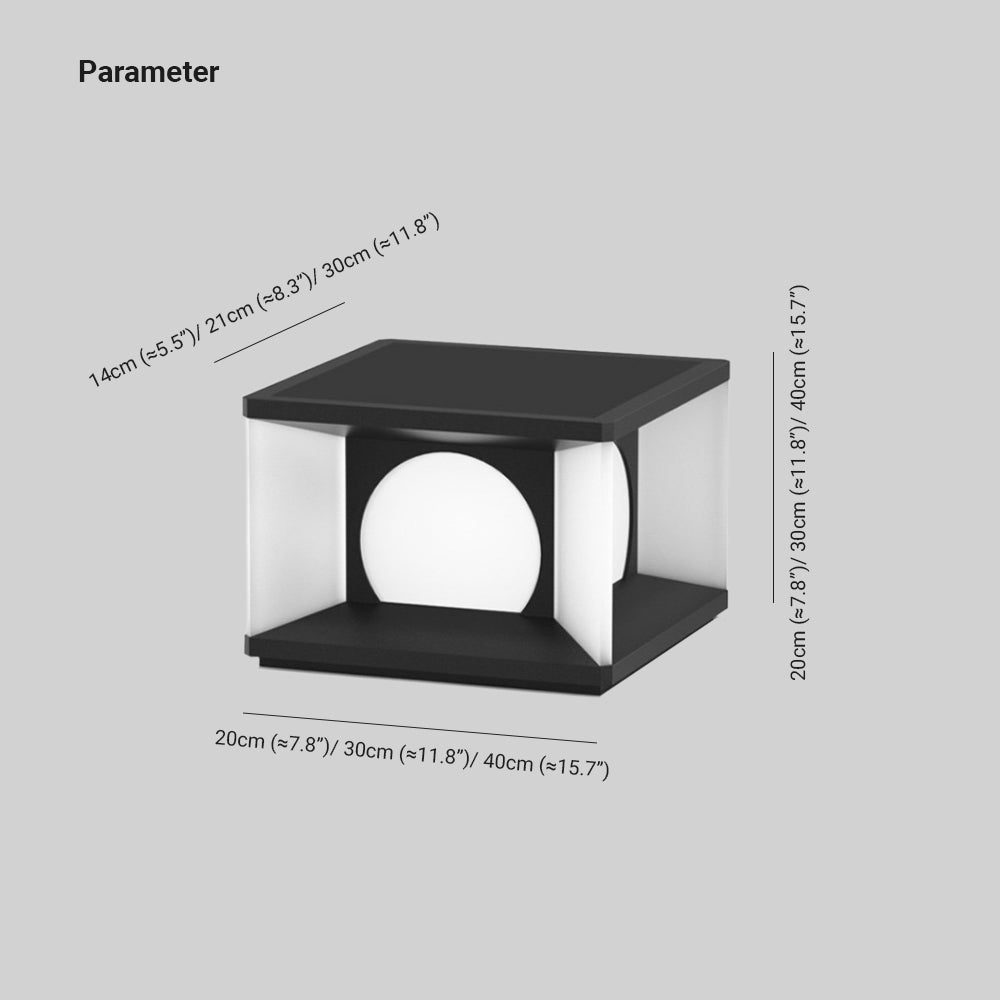 Aria Modern Square Metal Outdoor Light Post