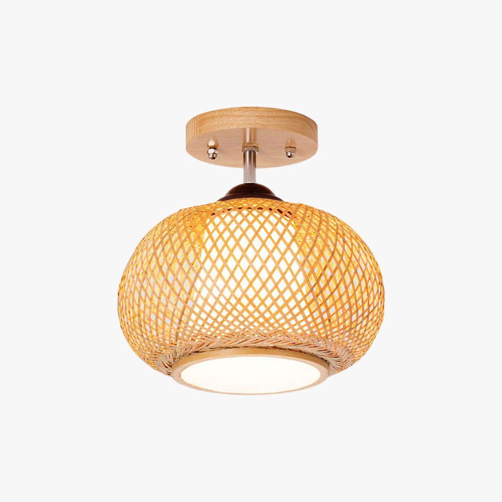 Ritta Ritta Flush Mount Rattan Ceiling Light, Living Room - Letslighting