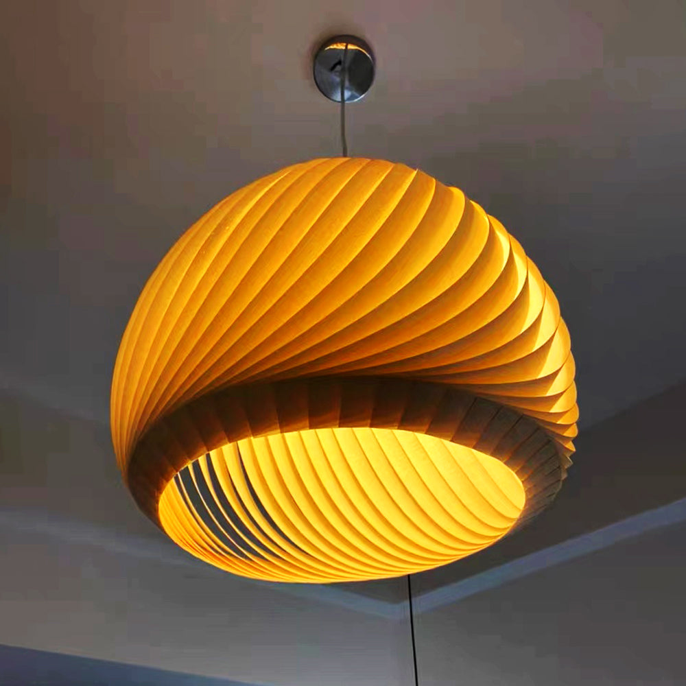 Muto Semi Pendant Light Brown / Wood - Letslighting