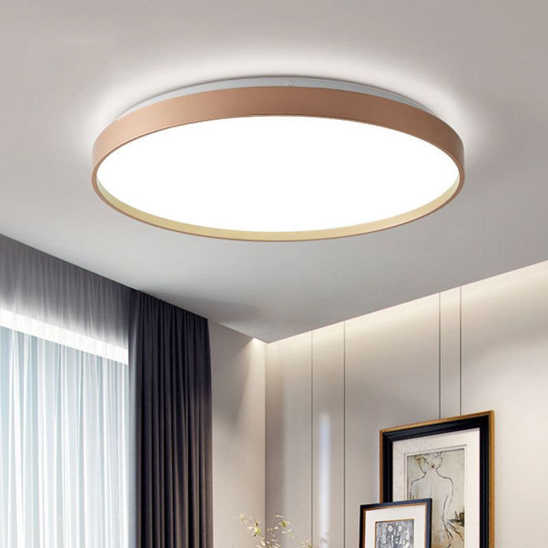 Arisha Minimalist Round Metal Acrylic Flush Mount Ceiling Light