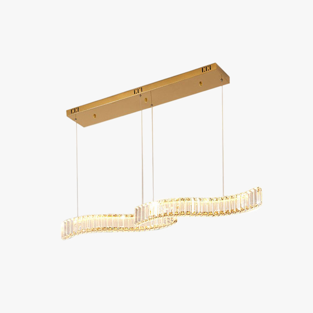 Kristy Luxury Wave Crystal Metal Pendant Light