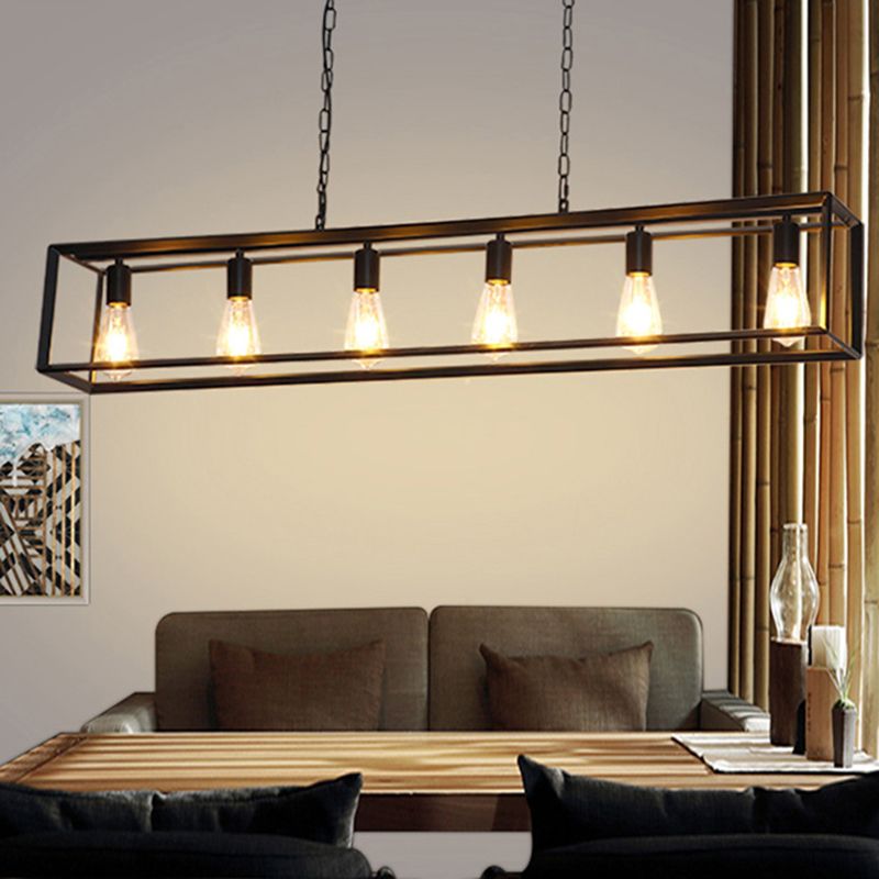 Epoch Rectangle Pendant Light Brass & 5/6 Heads - Letslighting