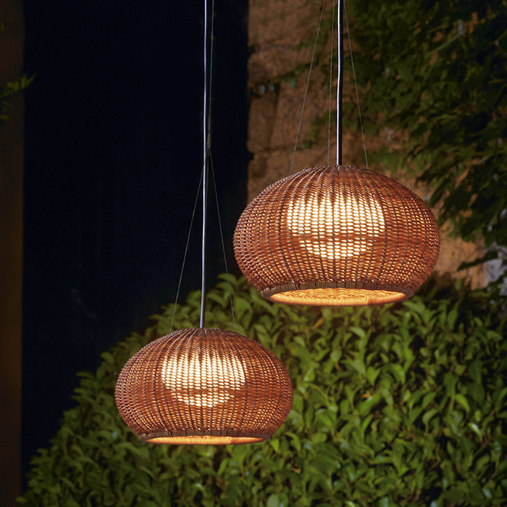 Ritta Retro Lantern Pendant Light Bamboo Acrylic