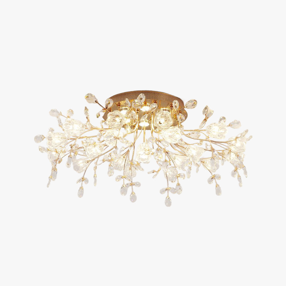 Lily Art Deco Elegant Flower Flush Mount Ceiling Lights