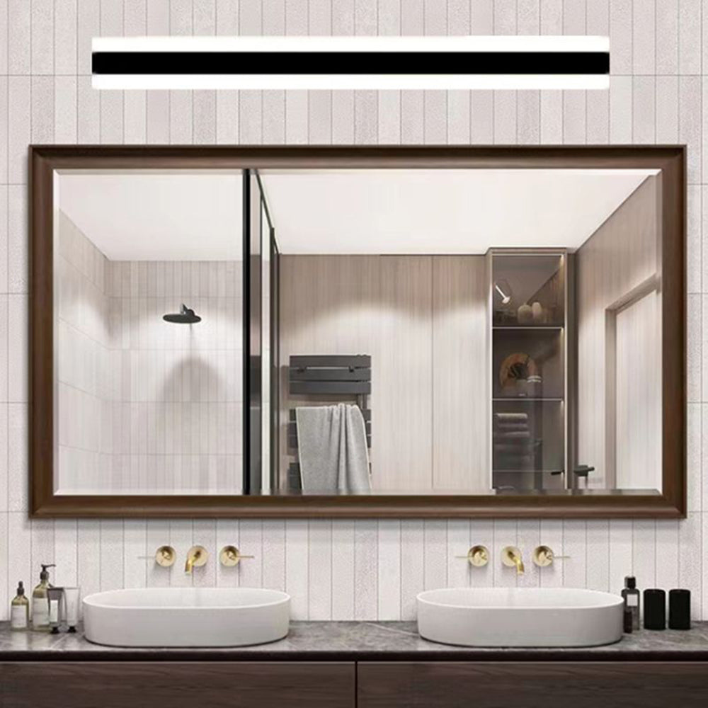 Arisha Minimalist Linear Metal/Acrylic Wall Lamp, Bathroom