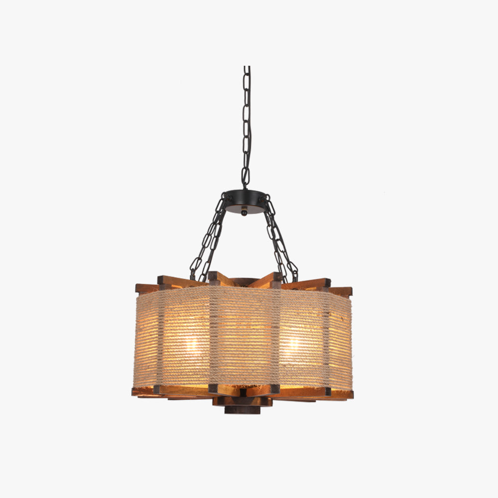 Epoch Retro Cylindrical Metal/Wood Pendant Light