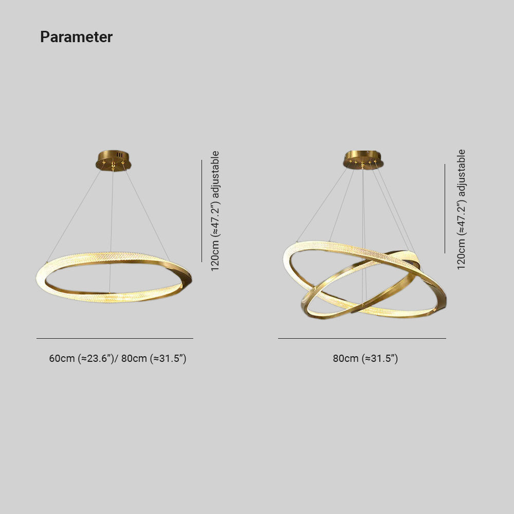 Kristy Pendant Light, Aluminium & Arcylic, 1/2 Rings, 2 Color - Letslighting