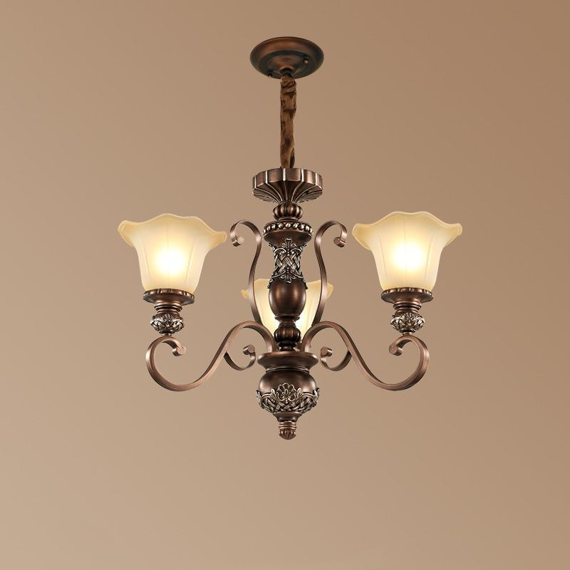 Arisha Retro Flower Pendant Light Glass Living Room Bedroom - Letslighting