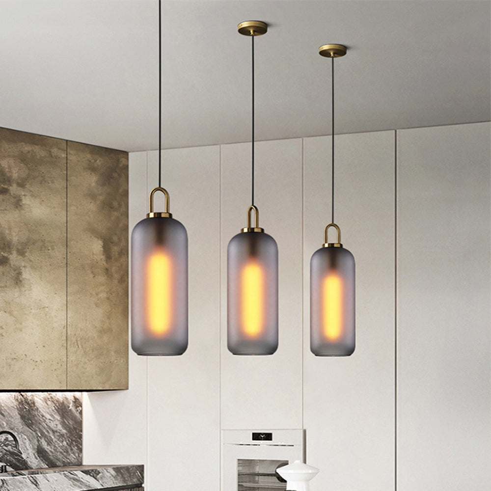 Valentina Clear& Glass Cylinder Pendant Light, 2 Color