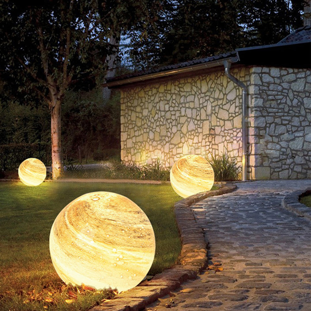 Aria Decorative Solar Acrylic Planet Outdoor Ground Light Milk Curry