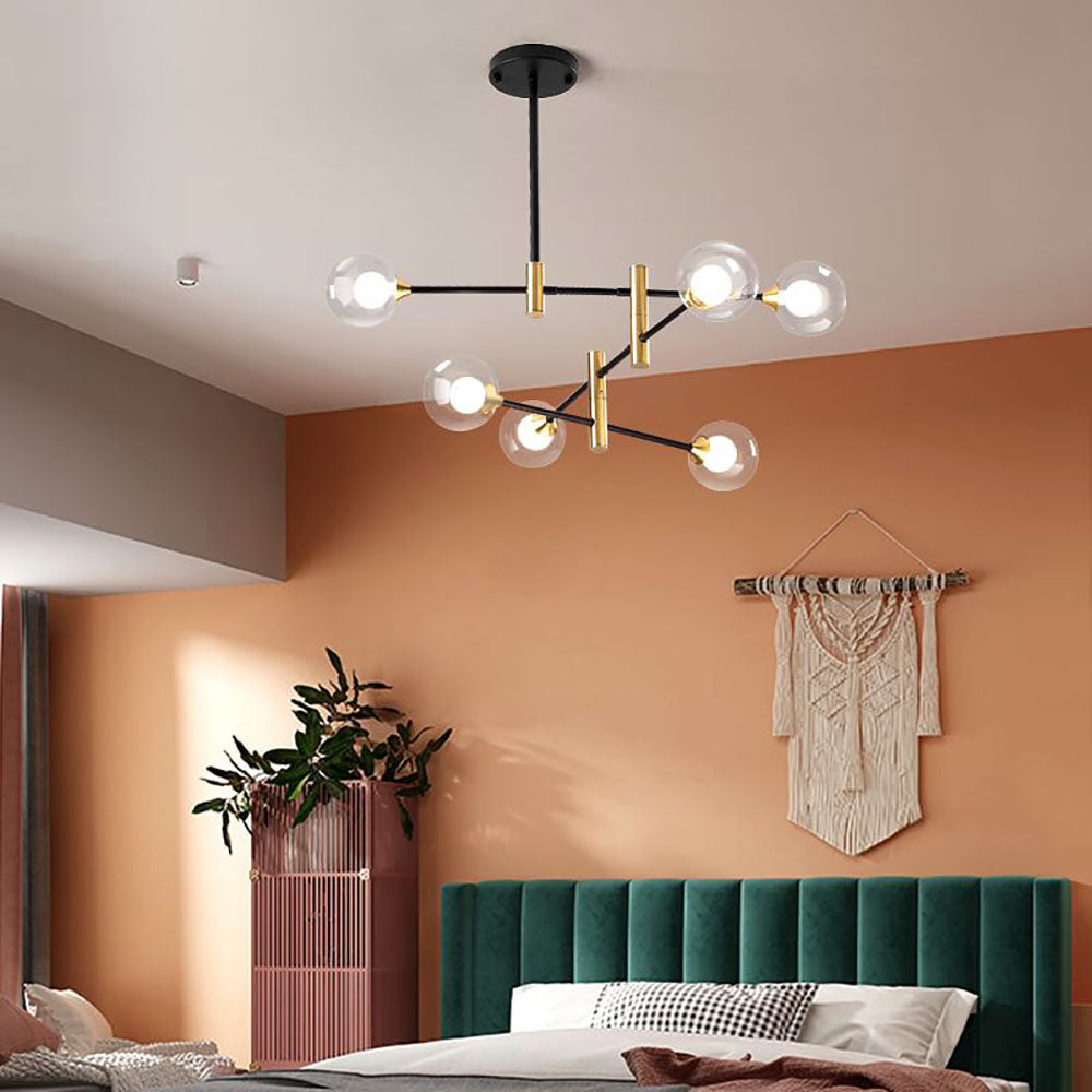 Valentina Nordic Spherical Bubble Metal Glass Chandelier