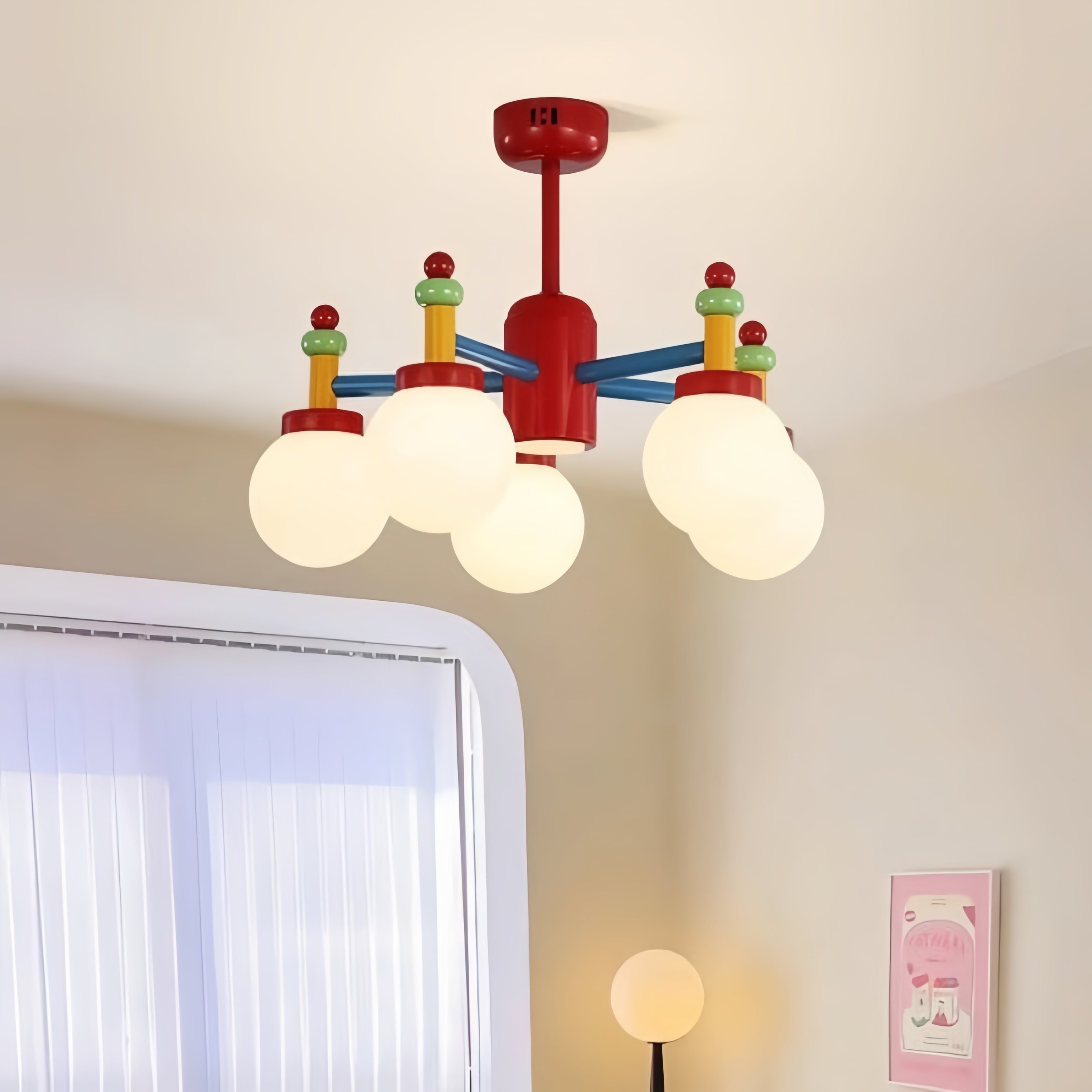 Valentina Memphis Antique Mix Colored Chandelier Kid's Room - Letslighting