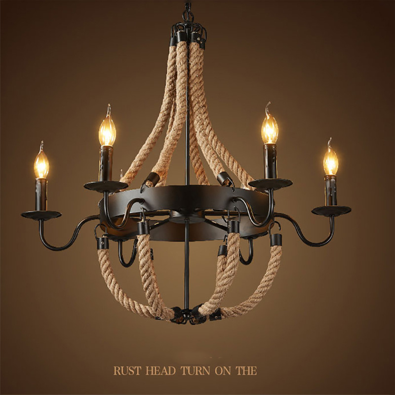 Epoch Vintage Loft Twine Pendant Light Metal Restaurant/Bar - Letslighting