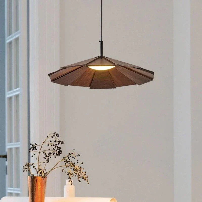 Ritta Vintage LED Pendant Light Walnut Wood Bedroom/Bar/Tea Room