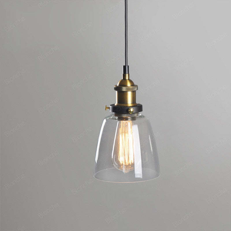 Arisha Industrial /Glass Pendant Light Dining Room - Letslighting