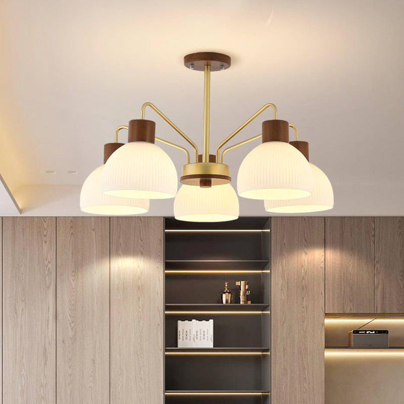 Arisha Rustic Chandelier Metal/Wood/Glass Living Room/Dining Room