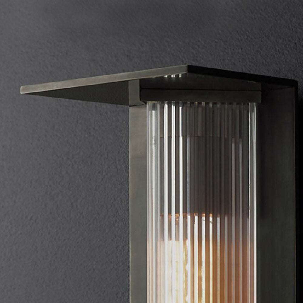 Ray Modern Rectangular Acrylic Outdoor Wall Lamp Transparent