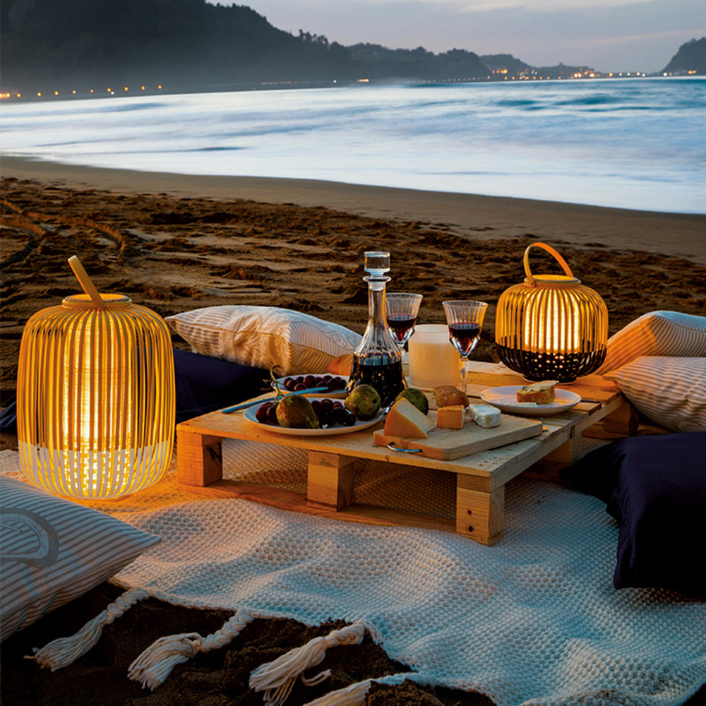 Ritta Lantern Bamboo Acrylic Outdoor Floor Lamp - Letslighting