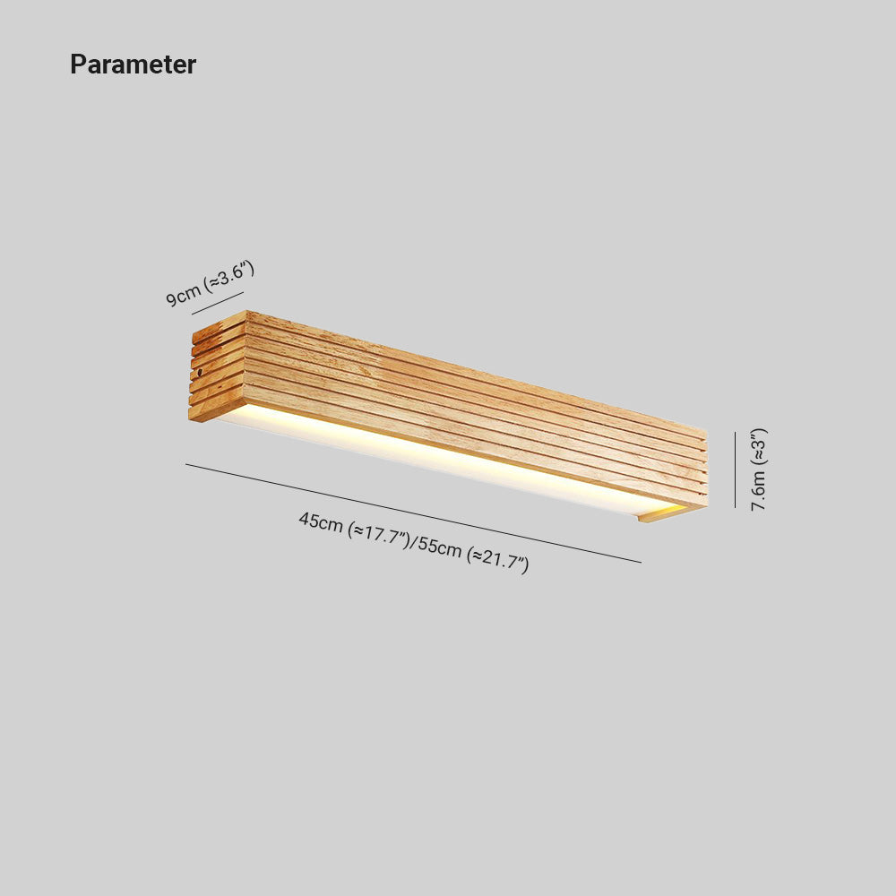 Muto Modern Wooden LED Indoor Wall Light, Bedroom