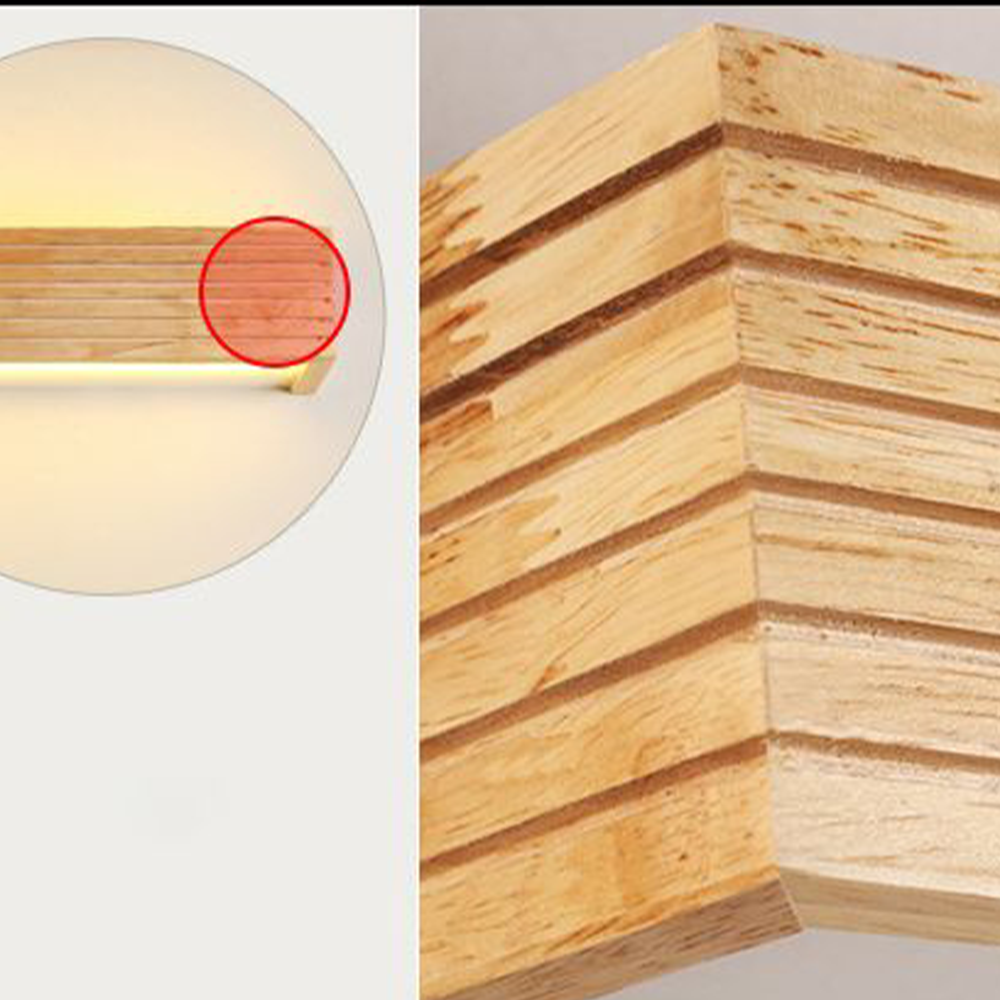 Muto Modern Wooden LED Indoor Wall Light, Bedroom